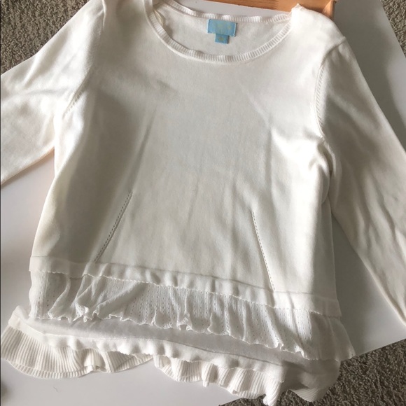 CeCe by Cynthia Steffe White Ruffled Top - Picture 6 of 6